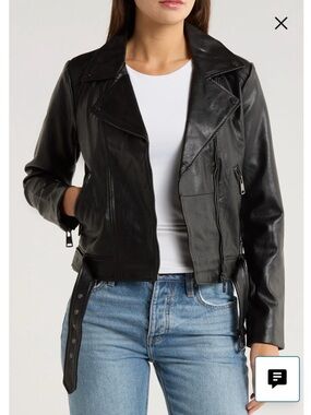 Elodie Black Faux Leather Moto Jacket with Asymmetrical Zip